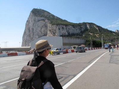 Walking across the border to Gibraltar