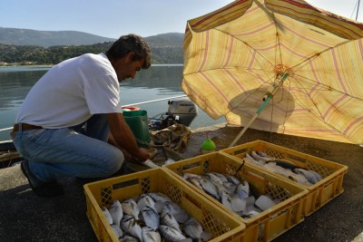 Our lunch!!! Fresh fish which I didn't have to clean. 