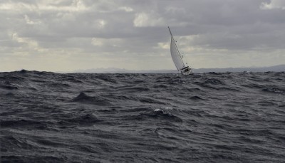 Les Québécois beat us to Bonifacio through strong winds and rough seas.