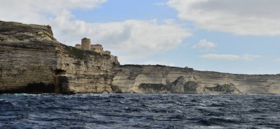 The approach to the harbour at Bonifacio, Corsica, France