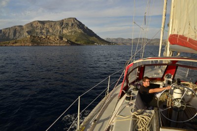 Telendos island and Paul working hard.