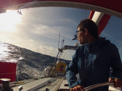 HUGE waves (for us) in the Strait of Bonifacio