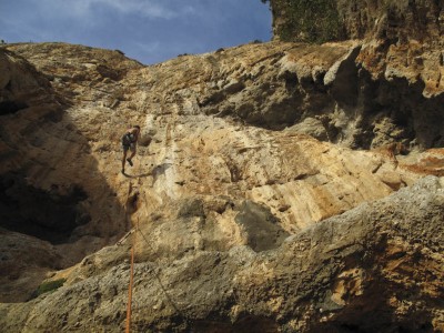 Paul falling at Emporios, Kalymnos