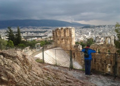 Walking up to the Parthenon we pass Odeon Herod Atticus
