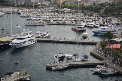 Calvi harbour where it was impossible to sleep at night because of the noisy restaurants/bars