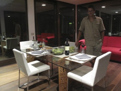 First dinner of two at Francesco's pad. Our first meal in a house since the beginning of our trip. 