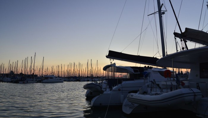 La Rochelle harbour at night