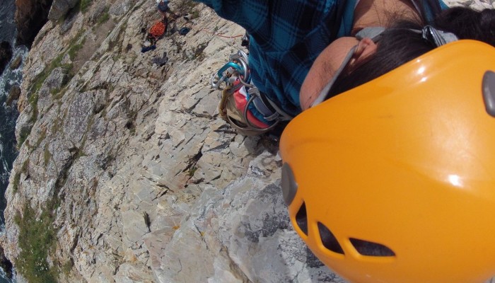 In the middle of my climb